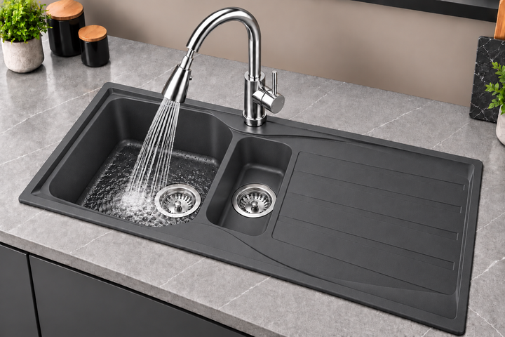 Liquida CMP15GR 1.5 Bowl Reversible Inset Graphite Grey Kitchen Sink 980x500mm