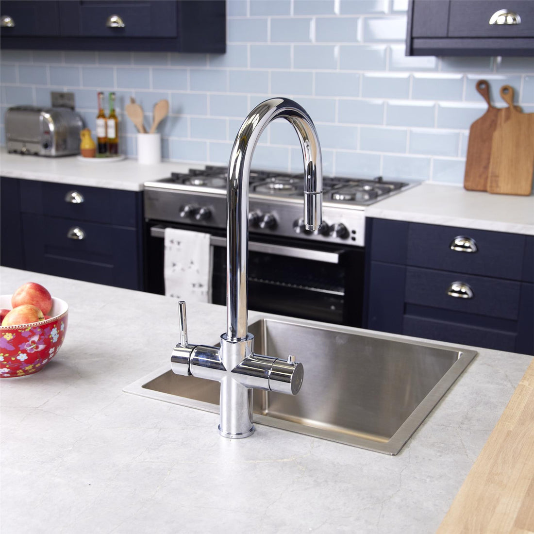 Liquida CPL311CH Chrome 3-in-1 Instant Hot Water Pull Out Kitchen Tap