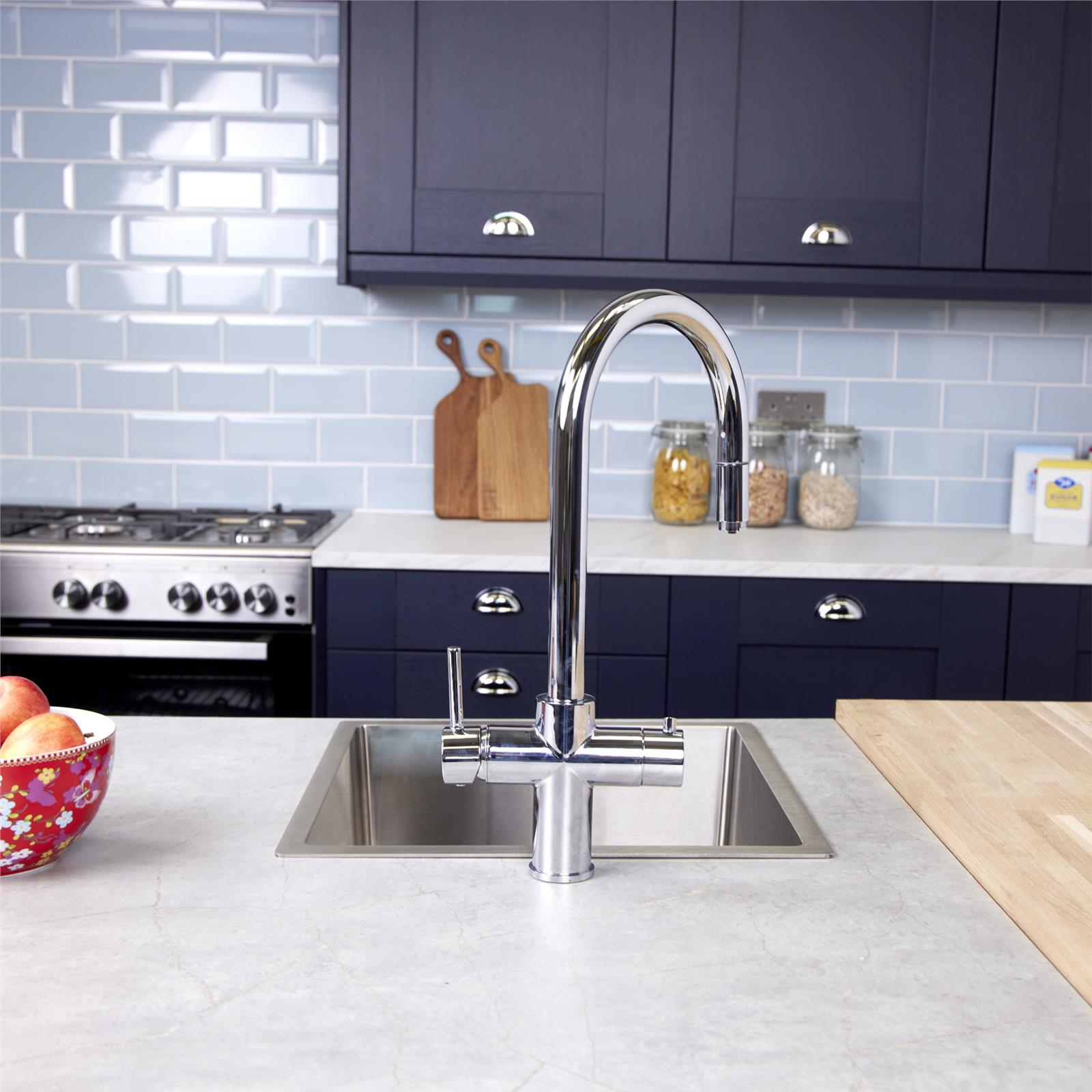 Liquida CPL311CH Chrome 3-in-1 Instant Hot Water Pull Out Kitchen Tap