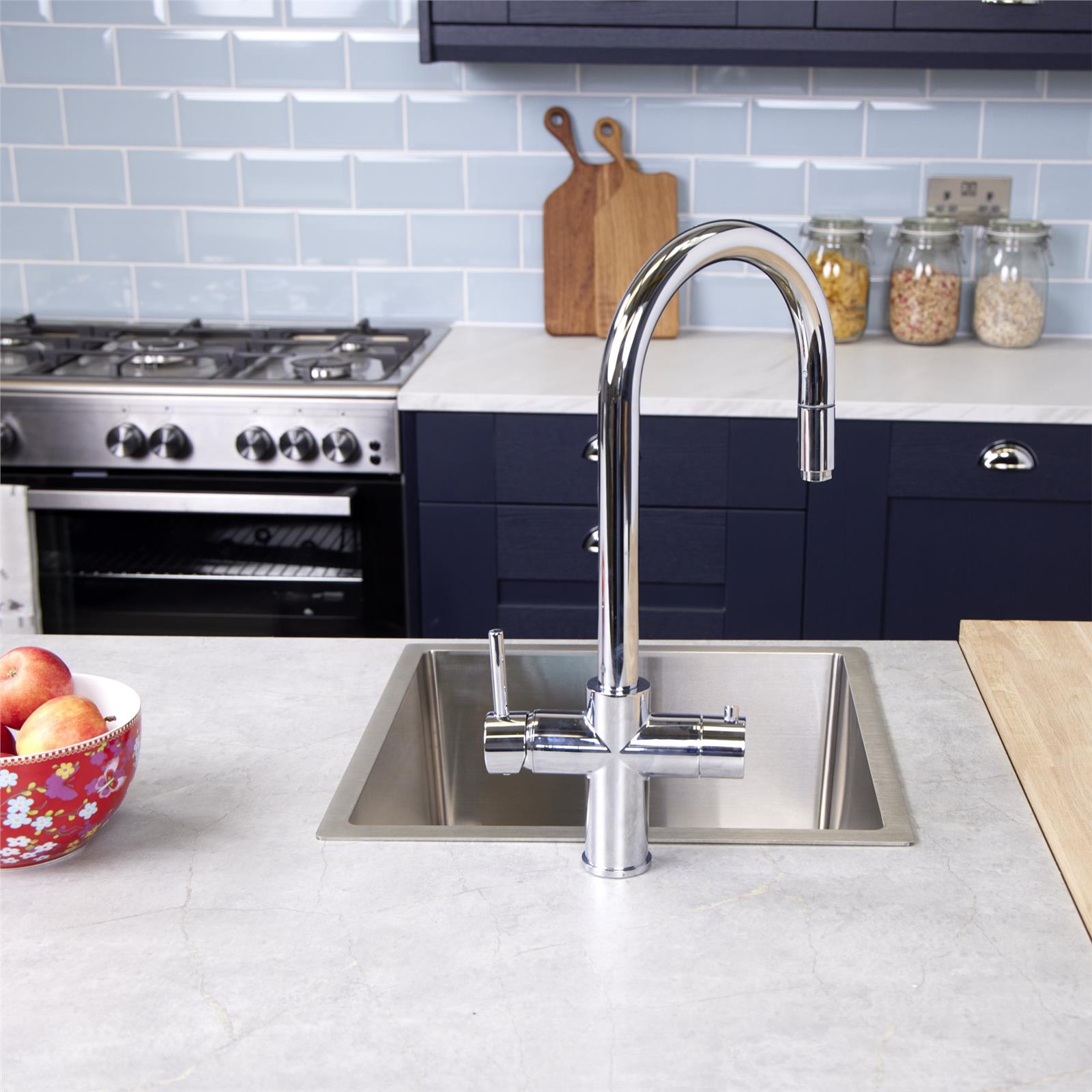 Liquida CPL311CH Chrome 3-in-1 Instant Hot Water Pull Out Kitchen Tap