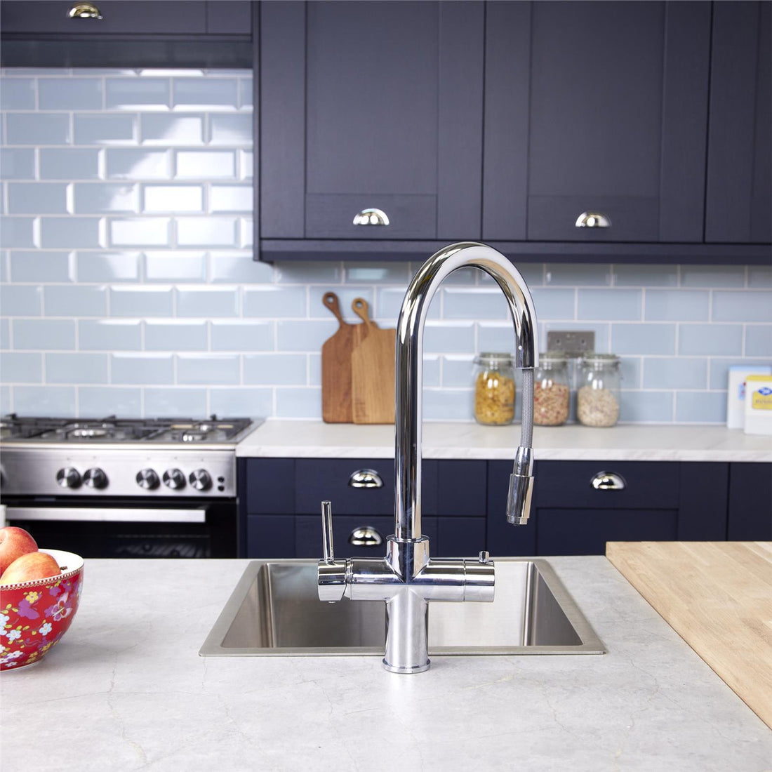 Liquida CPL311CH Chrome 3-in-1 Instant Hot Water Pull Out Kitchen Tap
