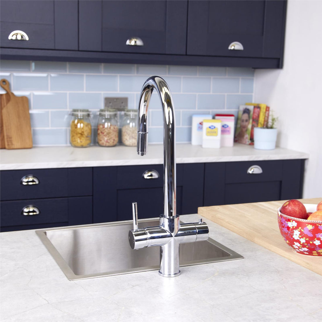 Liquida CPL311CH Chrome 3-in-1 Instant Hot Water Pull Out Kitchen Tap