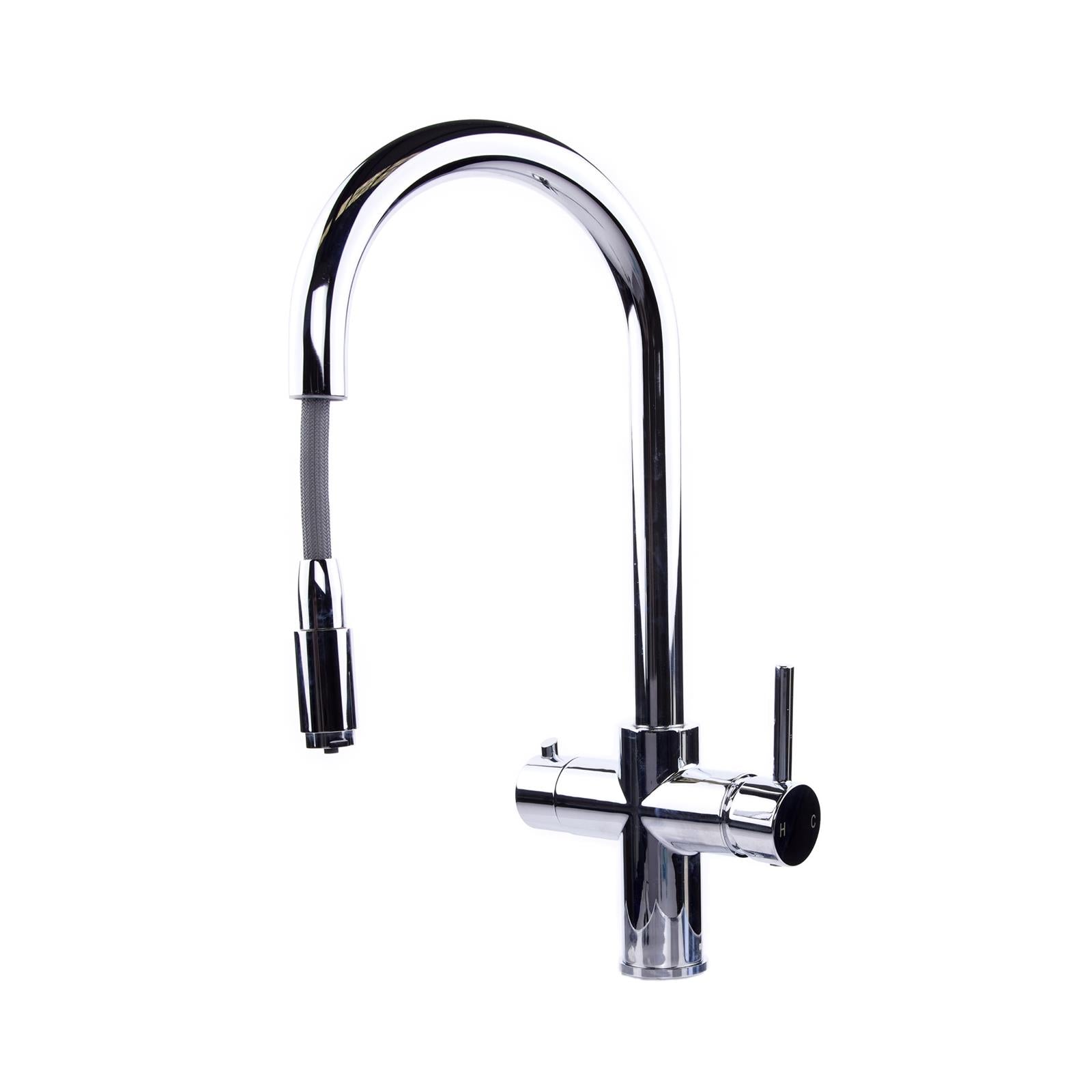 Liquida CPL311CH Chrome 3-in-1 Instant Hot Water Pull Out Kitchen Tap