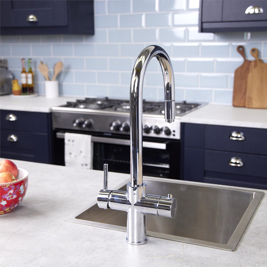 Liquida CPL311CH Chrome 3-in-1 Instant Hot Water Pull Out Kitchen Tap