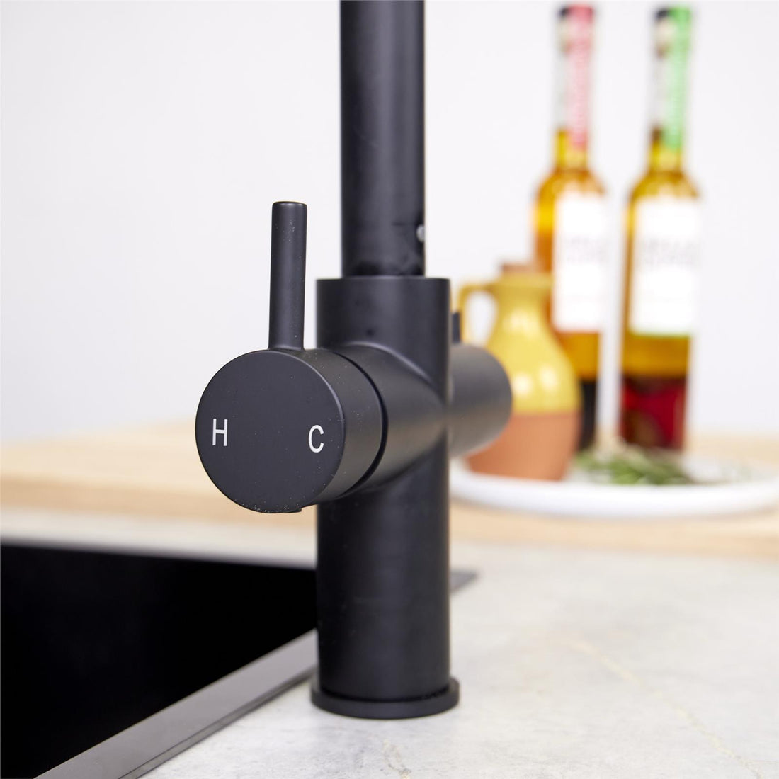 Liquida CPL311MB Matt Black 3-in-1 Instant Hot Water Pull Out Kitchen Tap