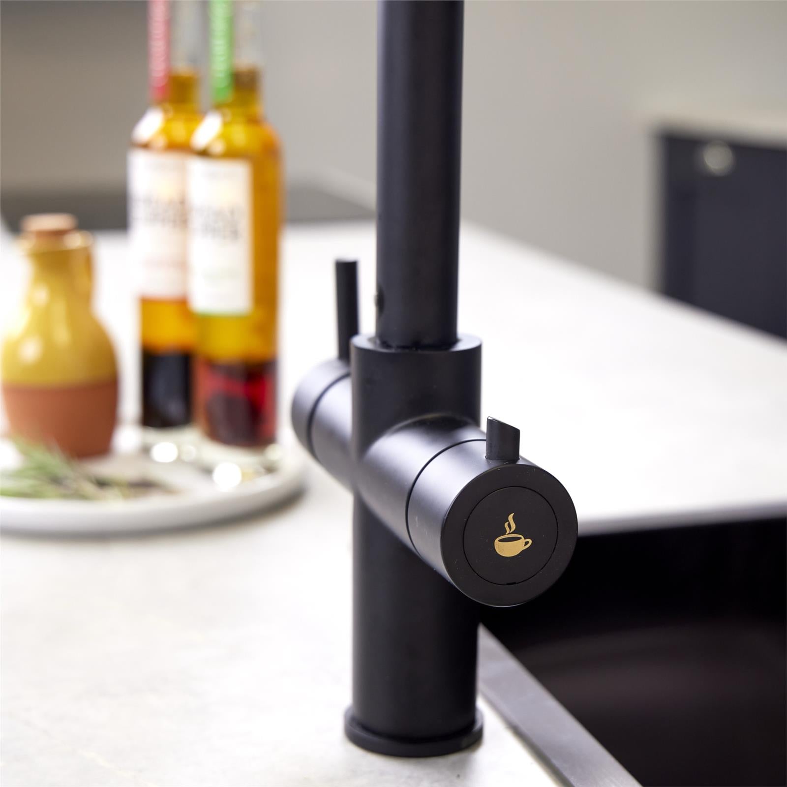 Liquida CPL311MB Matt Black 3-in-1 Instant Hot Water Pull Out Kitchen Tap