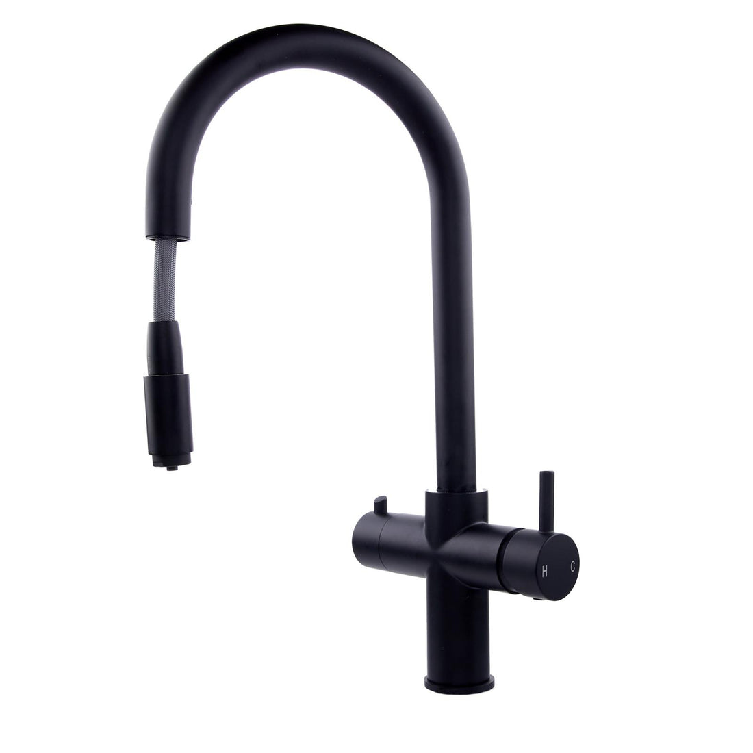 Liquida CPL311MB Matt Black 3-in-1 Instant Hot Water Pull Out Kitchen Tap