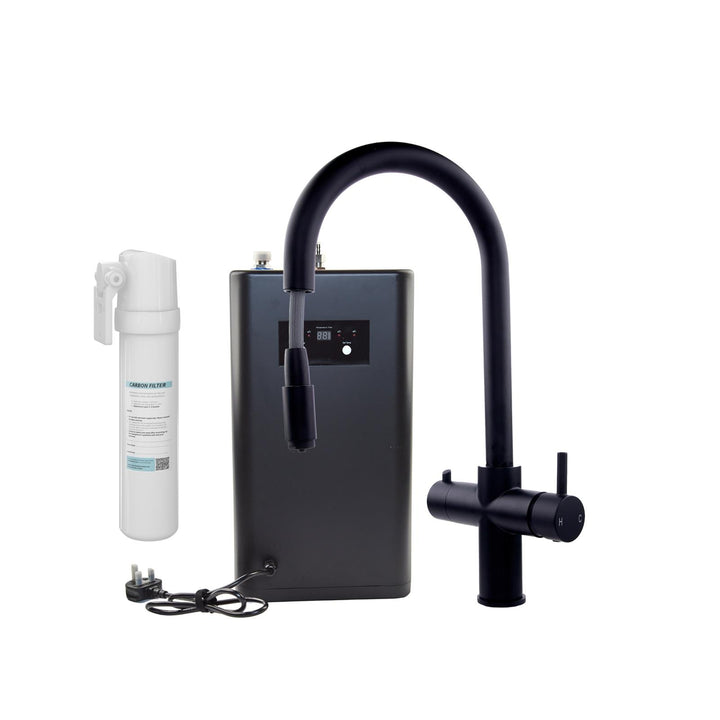 Liquida CPL311MB Matt Black 3-in-1 Instant Hot Water Pull Out Kitchen Tap