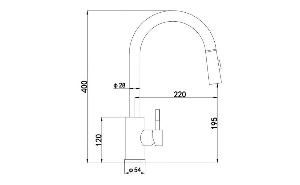 Liquida CMP15WH 1.5 Bowl White Kitchen Sink With CT452CH Chrome Pull Out Tap