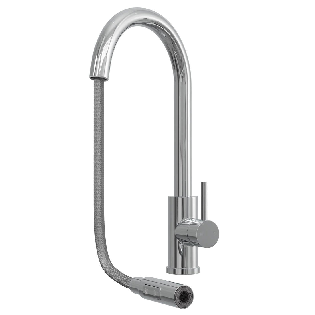 Liquida CMP10WH 1.0 Bowl White Kitchen Sink With CT452CH Chrome Pull Out Tap