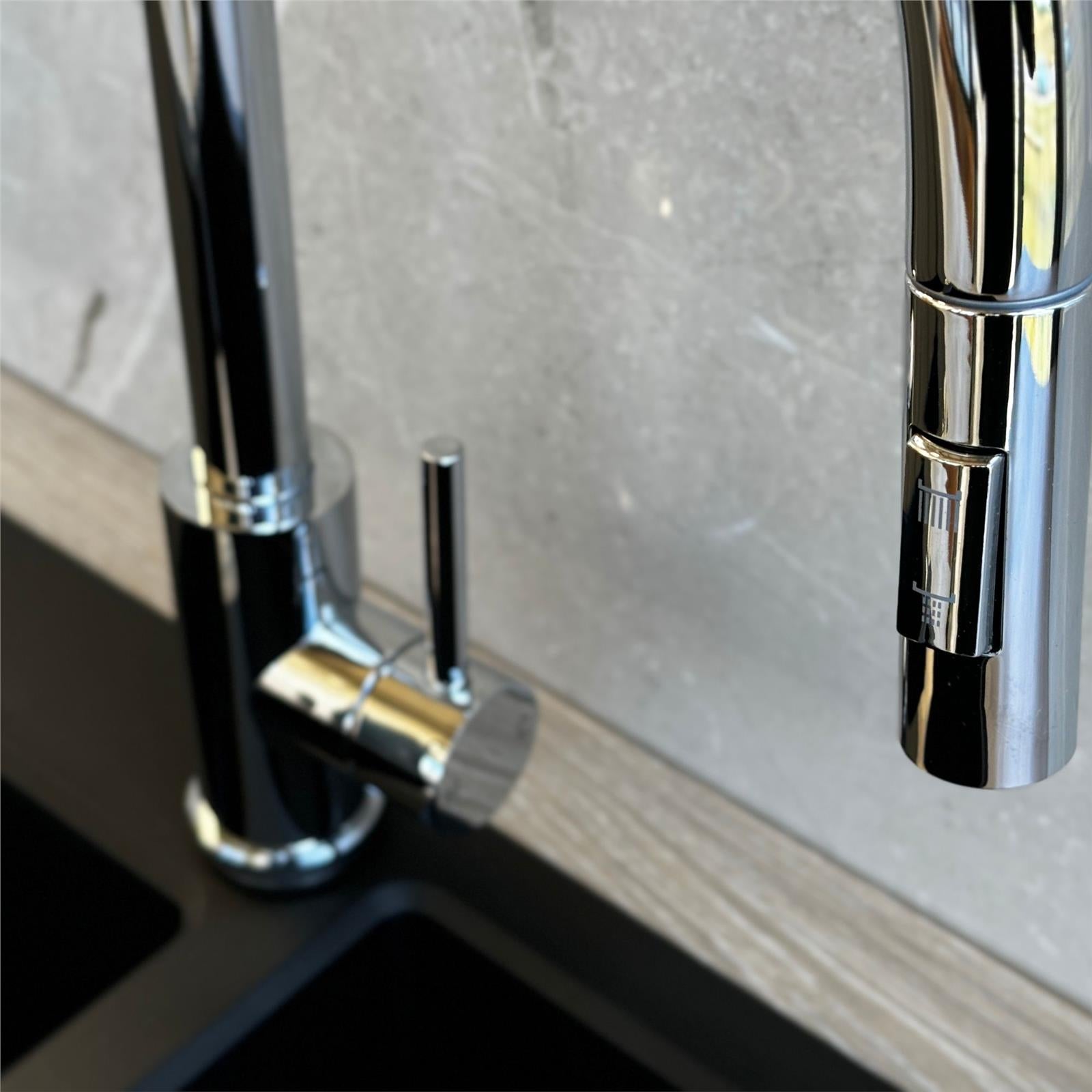 Liquida CT452CH Single Lever Pull-Out Chrome Kitchen Mixer Tap - GRADED
