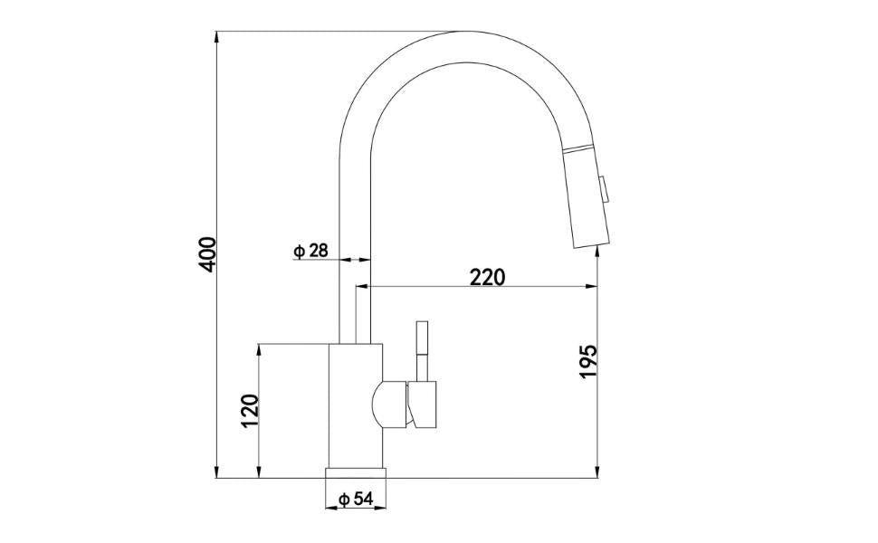 Liquida CMP10WH 1.0 Bowl White Kitchen Sink With CT452CH Chrome Pull Out Tap