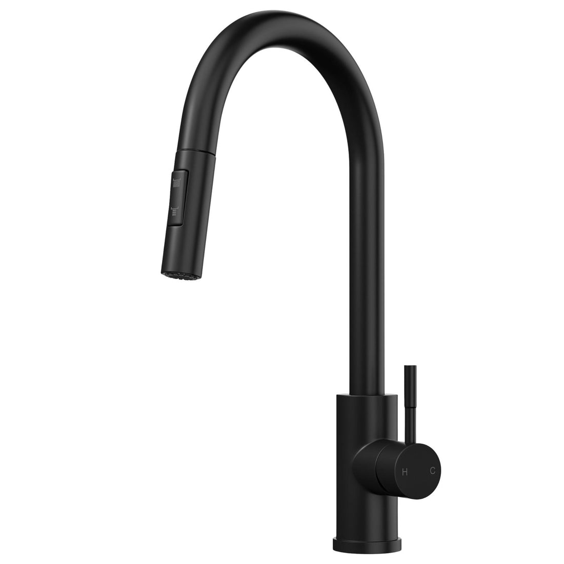 Liquida CU10BL 1.0 Bowl Black Kitchen Sink With CT453MB Black Pull Out Tap