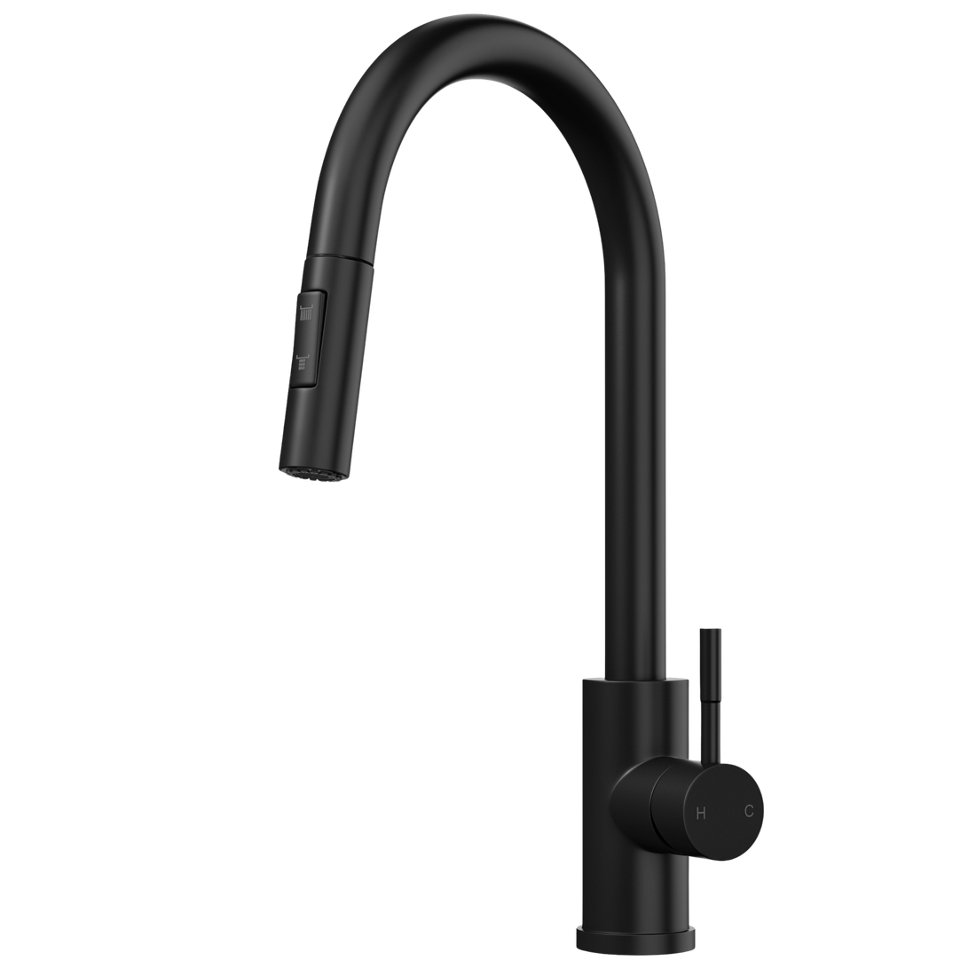 Liquida AGV100BL 1.0 Bowl Black Kitchen Sink With CT453MB Pull Out Tap