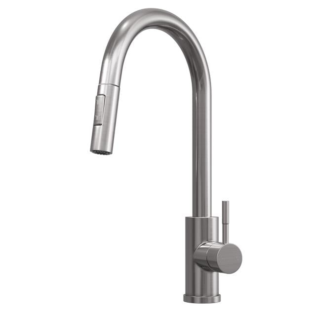 Liquida CT454BS Single Lever Pull Out Brushed Steel Kitchen Mixer Tap