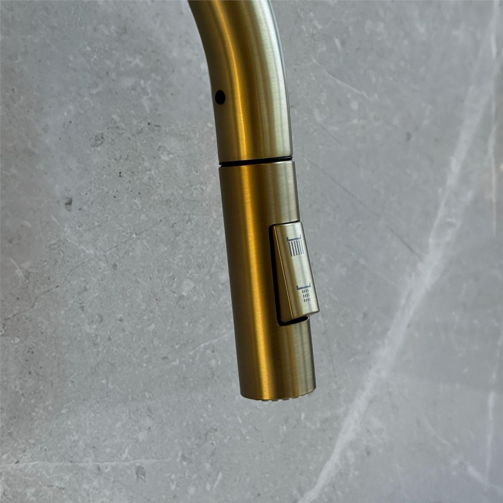 Liquida CT455BR Single Lever Pull Out Brushed Brass Kitchen Mixer Tap
