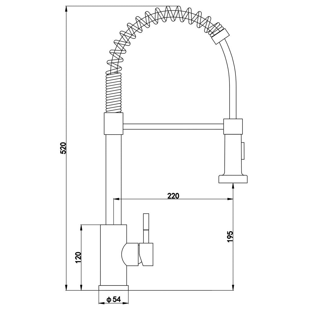 Liquida CT595BR Brushed Brass Kitchen Tap with Pull-Out Spray - GRADED