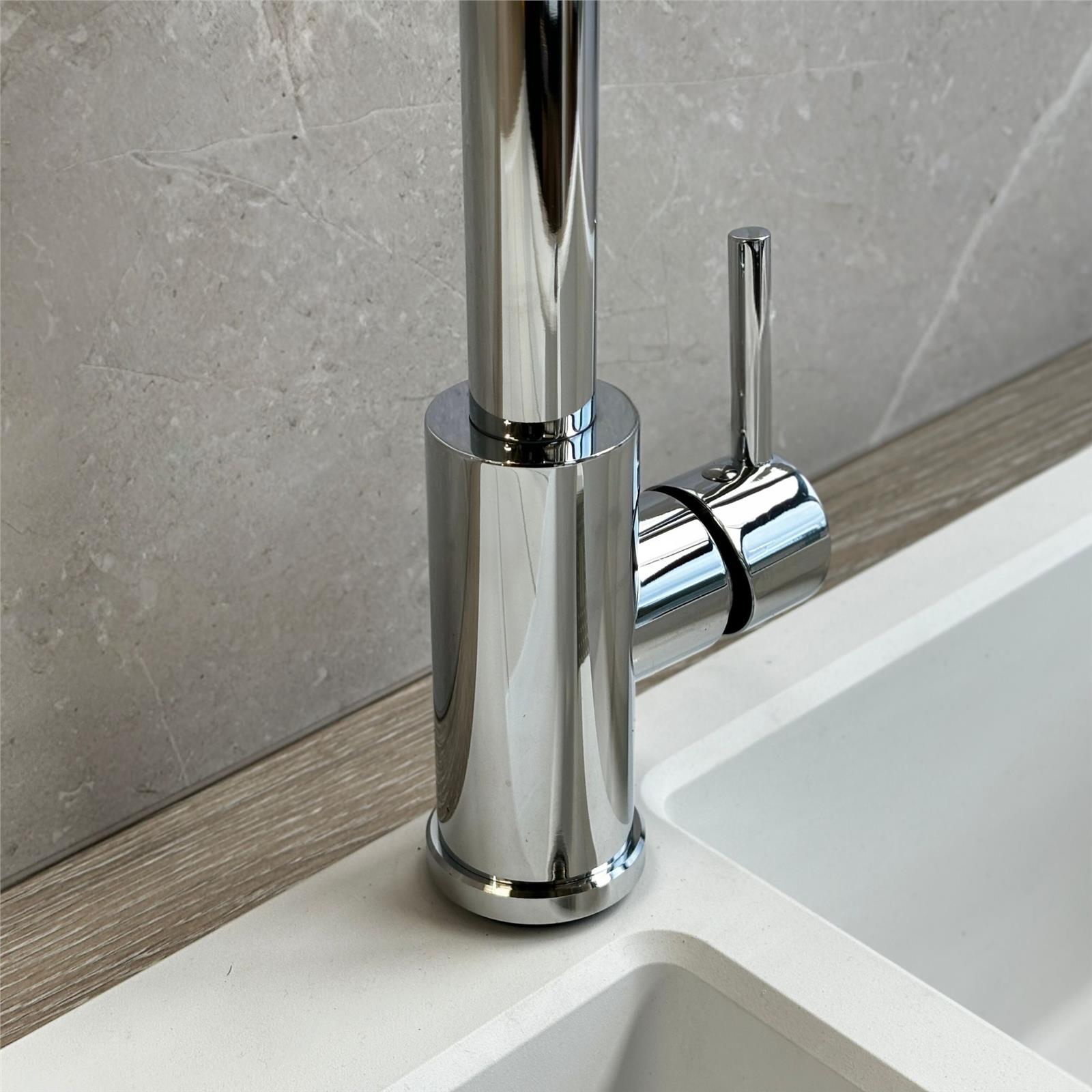 Liquida CT594CH Chrome Spring Style Kitchen Mixer Tap With Pull Out Spray Head