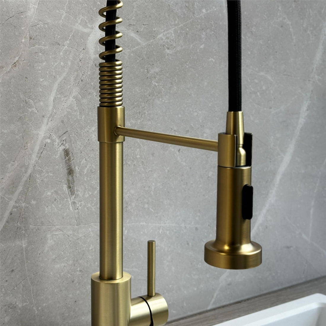 Liquida CT595BR Brass Spring Kitchen Pull Out Spray Kitchen Tap - GRADED x 1