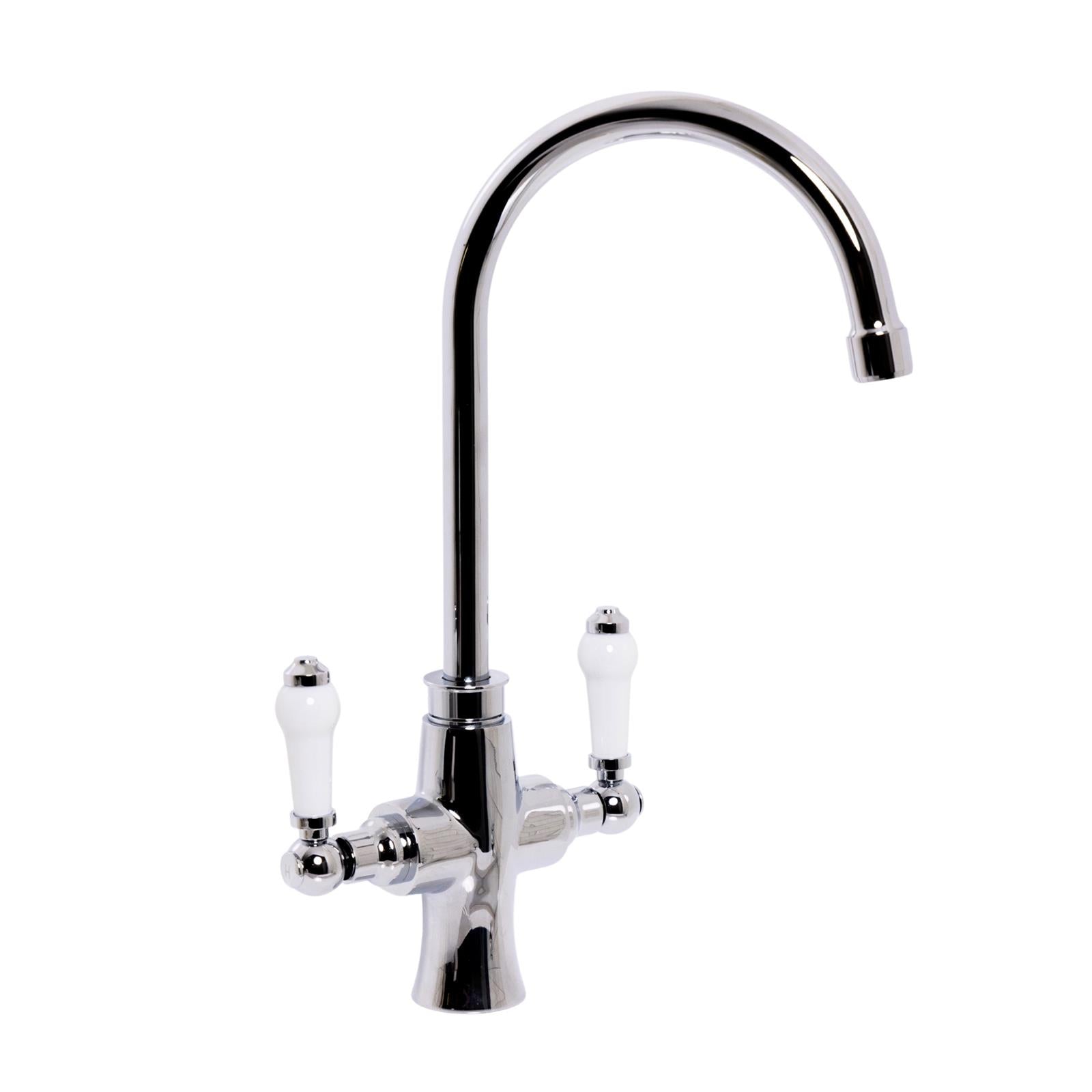 Liquida CTR6CH Traditional Style Dual Lever Chrome Kitchen Mixer Tap