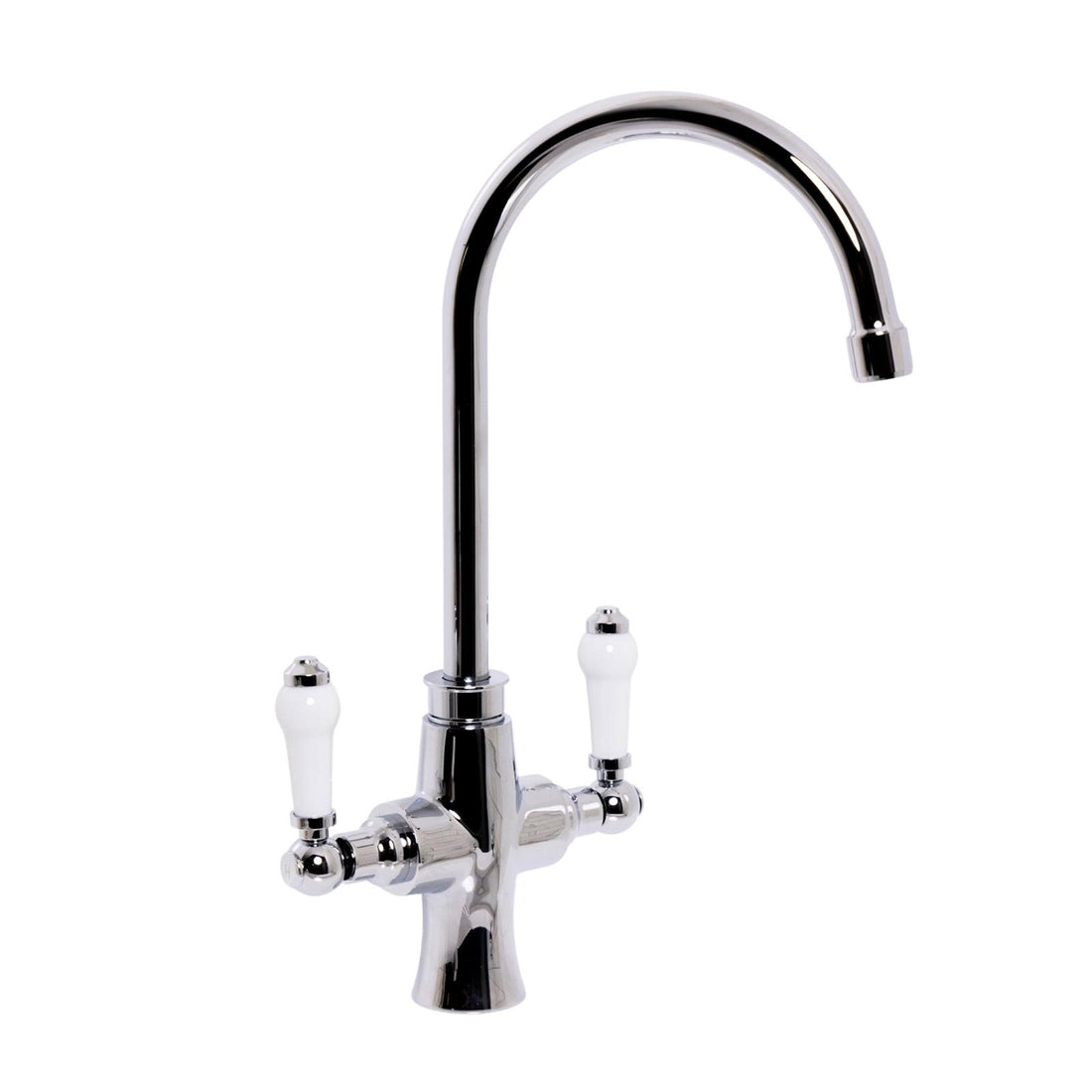 Liquida CTR6CH Traditional Style Dual Lever Chrome Kitchen Mixer Tap