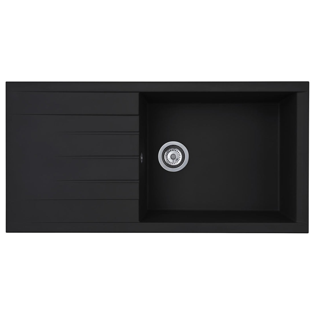 Liquida CU10BL 1.0 Bowl Black Composite Kitchen Sink Inset Reversible - GRADED