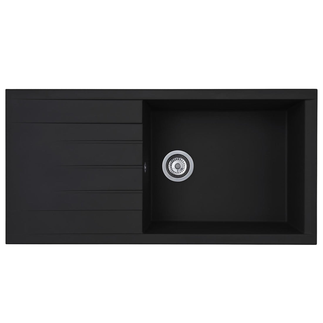 Liquida CU10BL 1.0 Bowl Black Kitchen Sink With KPO11MB Black Pull Out Tap
