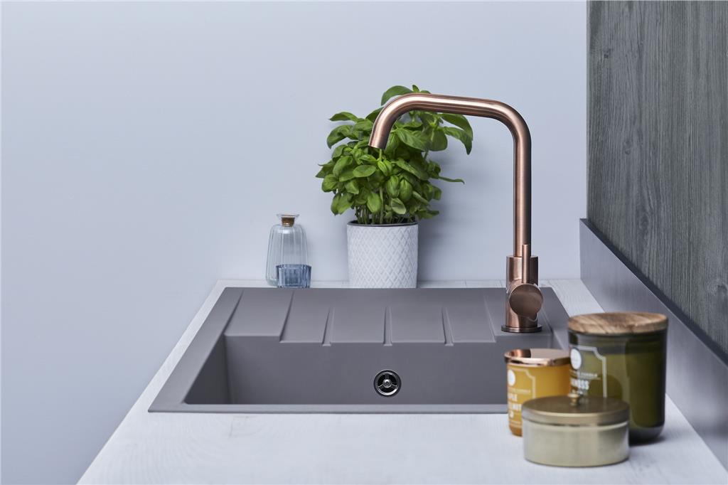 Liquida CU10GR 1 Bowl Composite Reversible Inset Grey Kitchen Sink 1000x500mm
