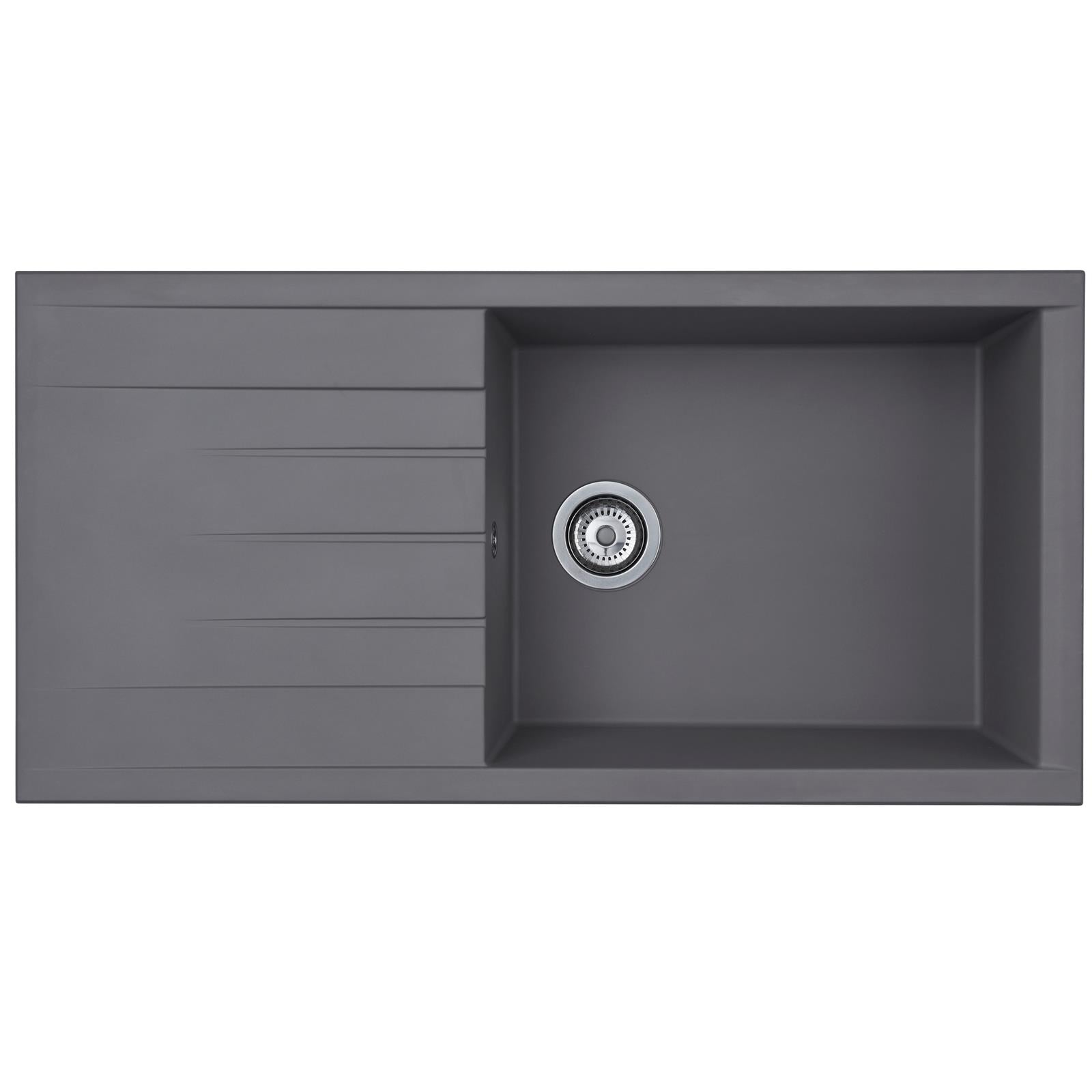Liquida CU10GR 1.0 Bowl Composite Reversible Inset Grey Kitchen Sink With Waste