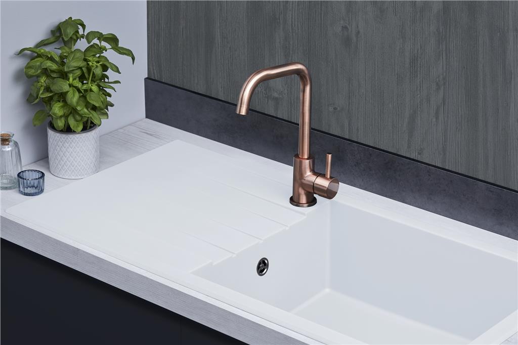Liquida CU10WH 1.0 Bowl Composite Reversible Inset White Kitchen Sink - GRADED