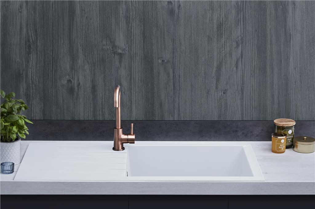 Liquida CU10WH 1.0 Bowl Composite Reversible Inset White Kitchen Sink - GRADED
