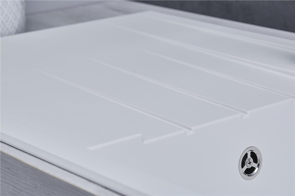 Liquida CU10WH 1.0 Bowl Composite Reversible Inset White Kitchen Sink - GRADED