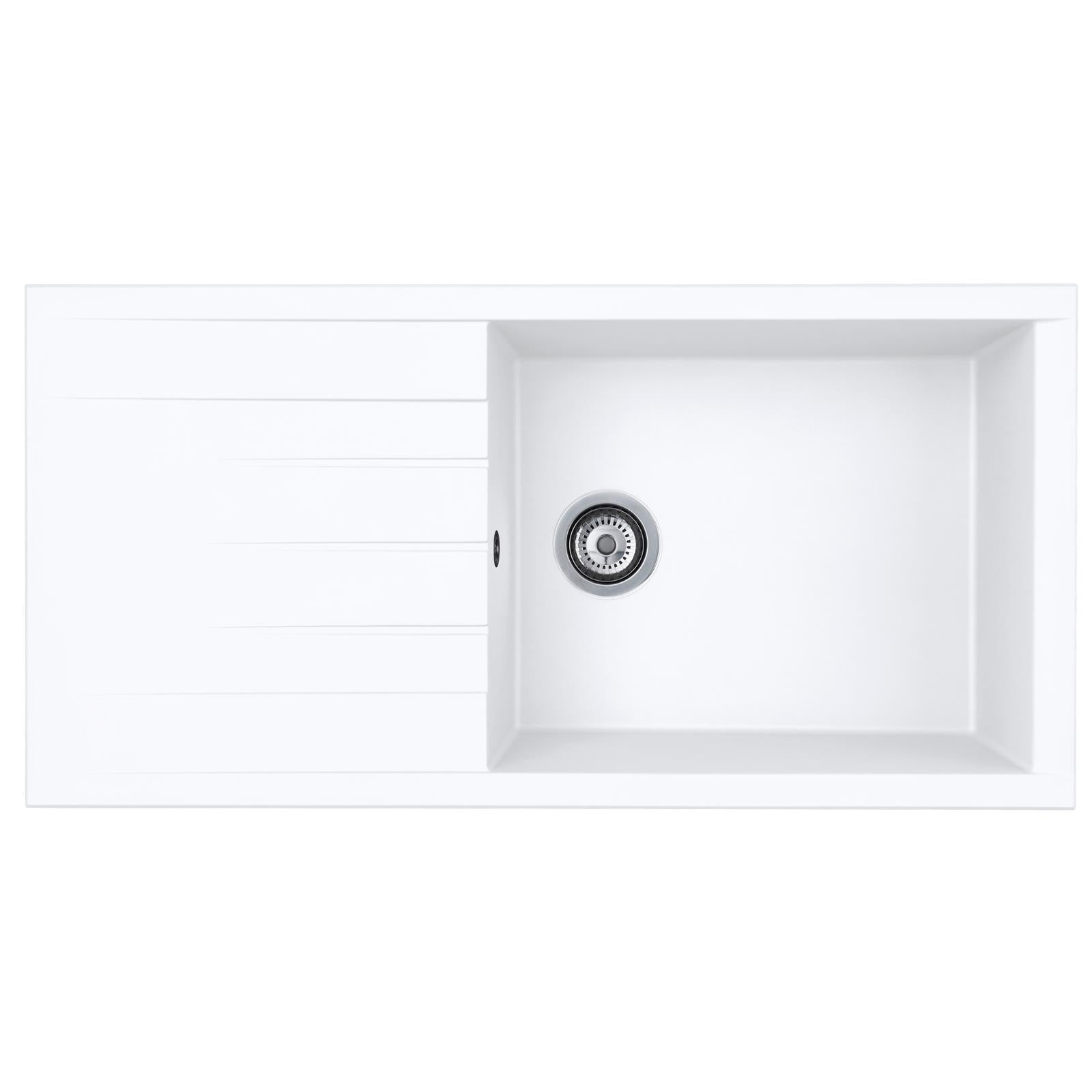 Liquida CU10WH 1.0 Bowl Composite Reversible Inset White Kitchen Sink - GRADED