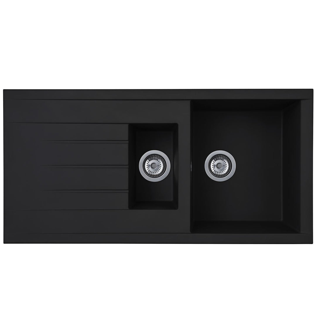 Liquida CU15BL 1.5 Bowl Composite Reversible Inset Black Kitchen Sink - GRADED
