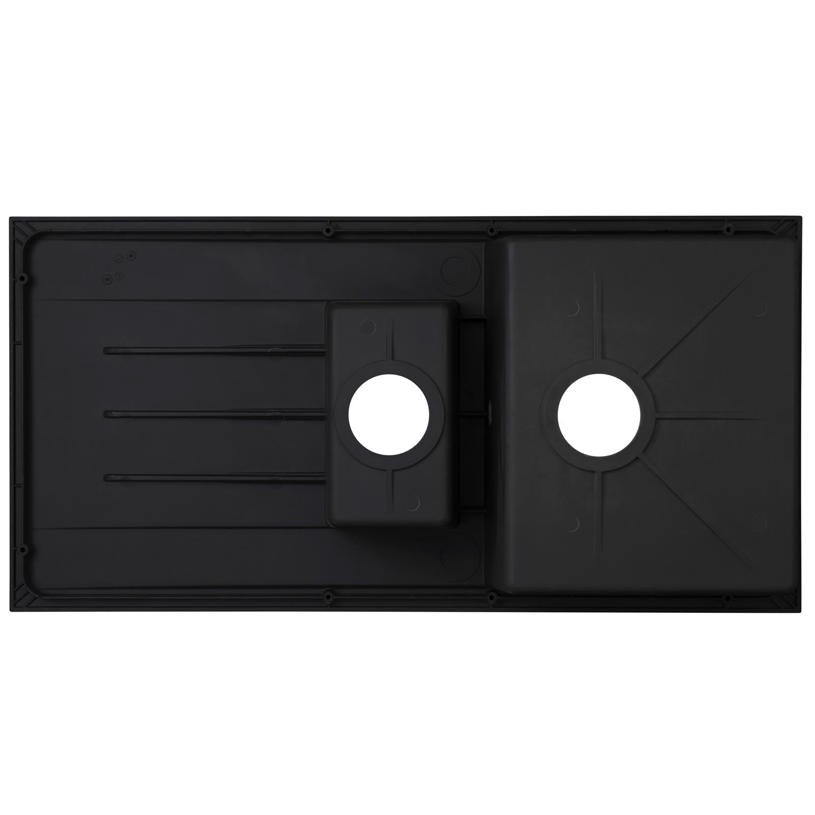 Liquida CU15BL 1.5 Bowl Composite Reversible Inset Black Kitchen Sink - GRADED