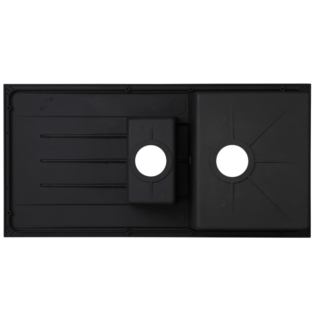 Liquida CU15BL 1.5 Bowl Composite Reversible Inset Black Kitchen Sink - GRADED