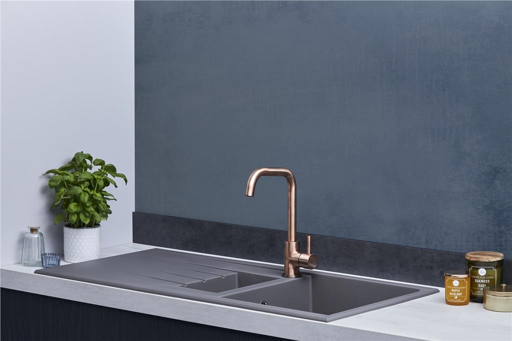 Liquida CU15GR 1.5 Bowl Composite Reversible Inset Grey Kitchen Sink - GRADED