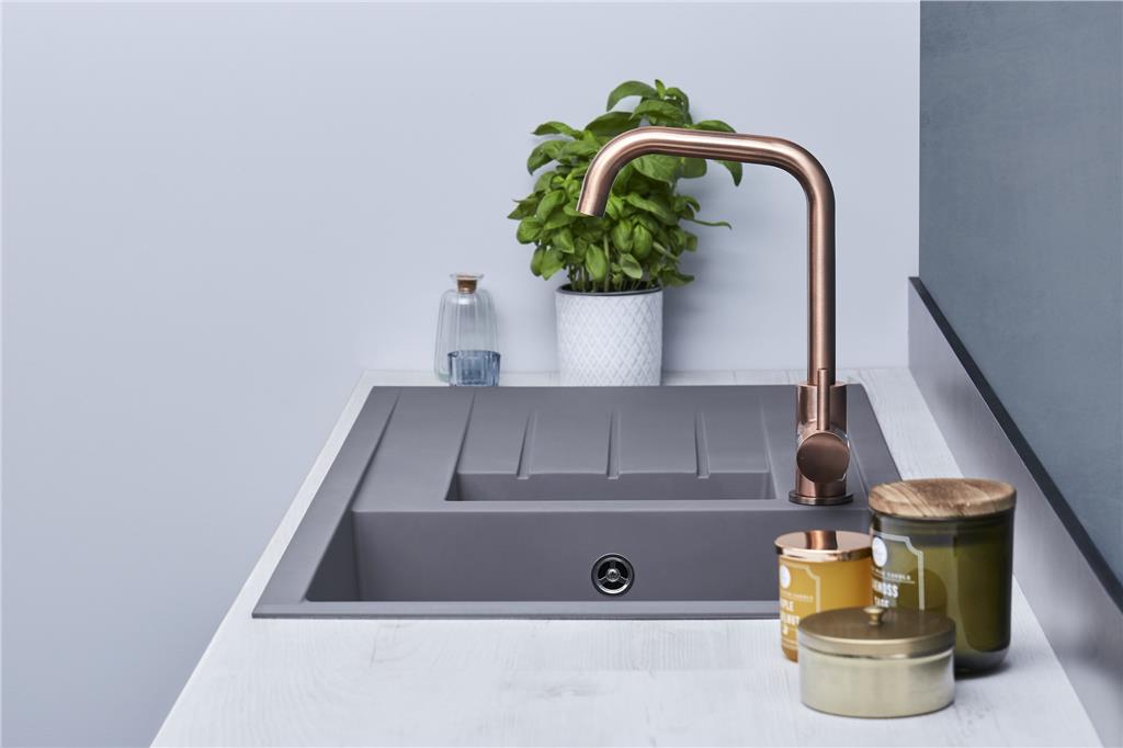 Liquida CU15GR 1.5 Bowl Composite Reversible Inset Grey Kitchen Sink - GRADED