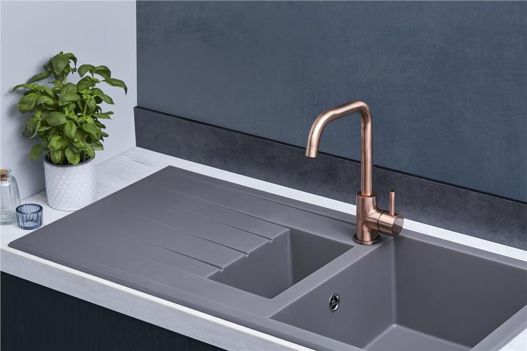 Liquida CU15GR 1.5 Bowl Composite Reversible Inset Grey Kitchen Sink - GRADED