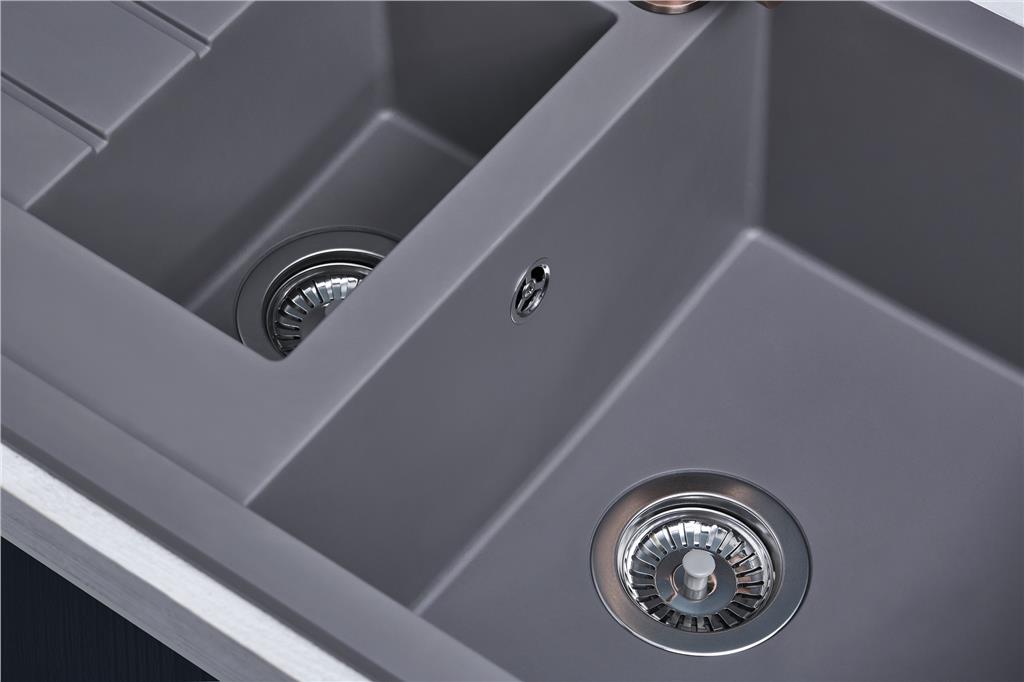 Liquida CU15GR 1.5 Bowl Composite Reversible Inset Grey Kitchen Sink - GRADED