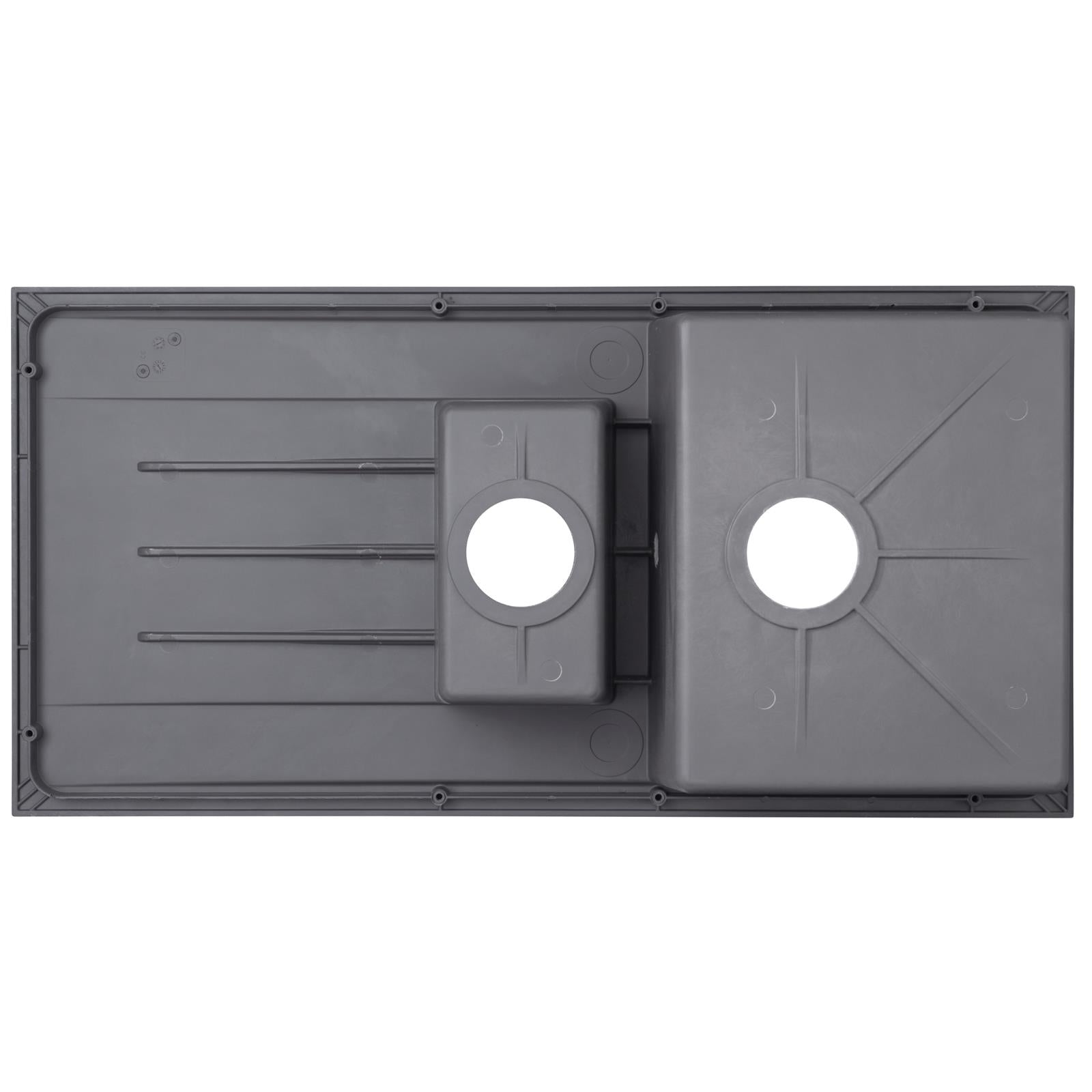 Liquida CU15GR 1.5 Bowl Composite Reversible Inset Grey Kitchen Sink With Waste