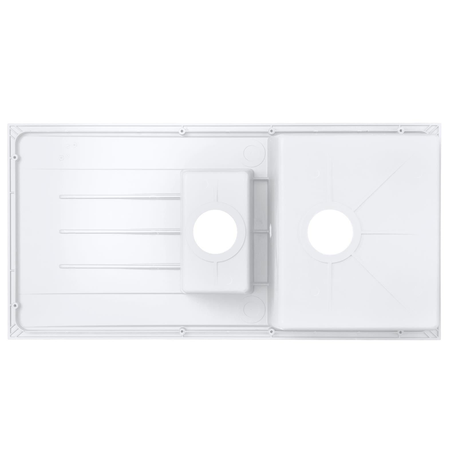 Liquida CU15WH 1.5 Bowl Composite Reversible Inset White Kitchen Sink With Waste