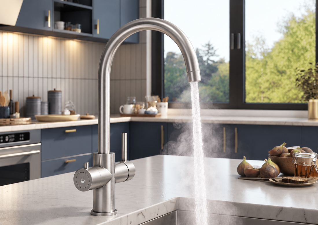 Liquida CY311BS 3 in 1 Brushed Steel Instant Boiling Water Kitchen Tap