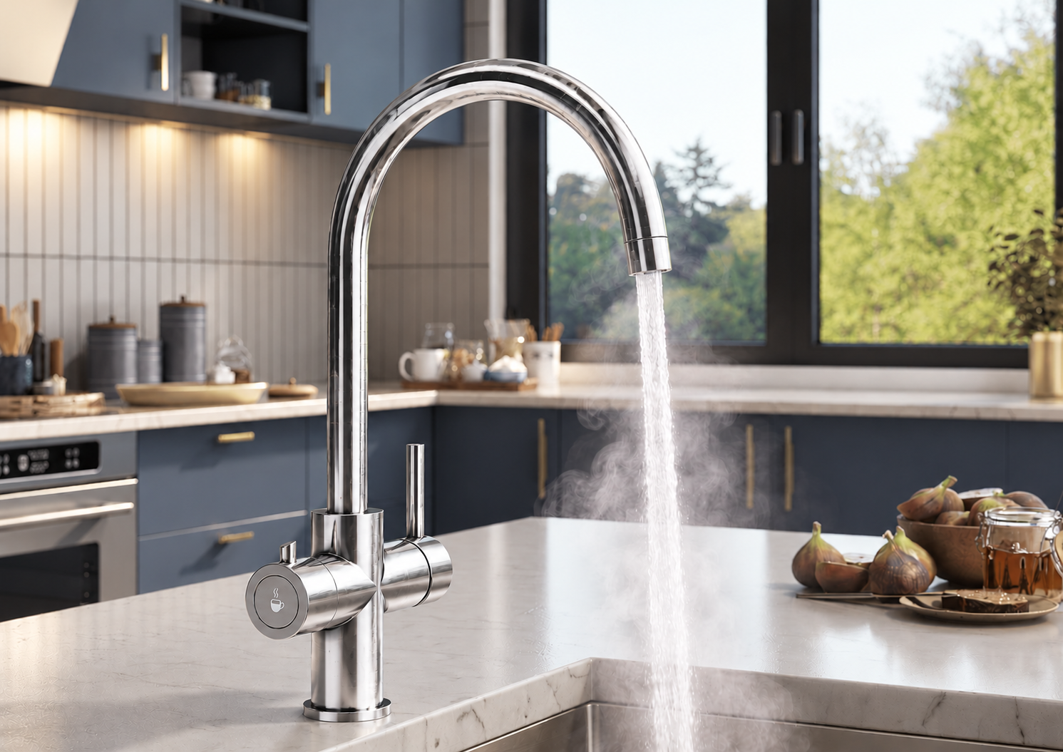 Liquida CY311CH 3 in 1 Polished Chrome Instant Boiling Water Kitchen Tap