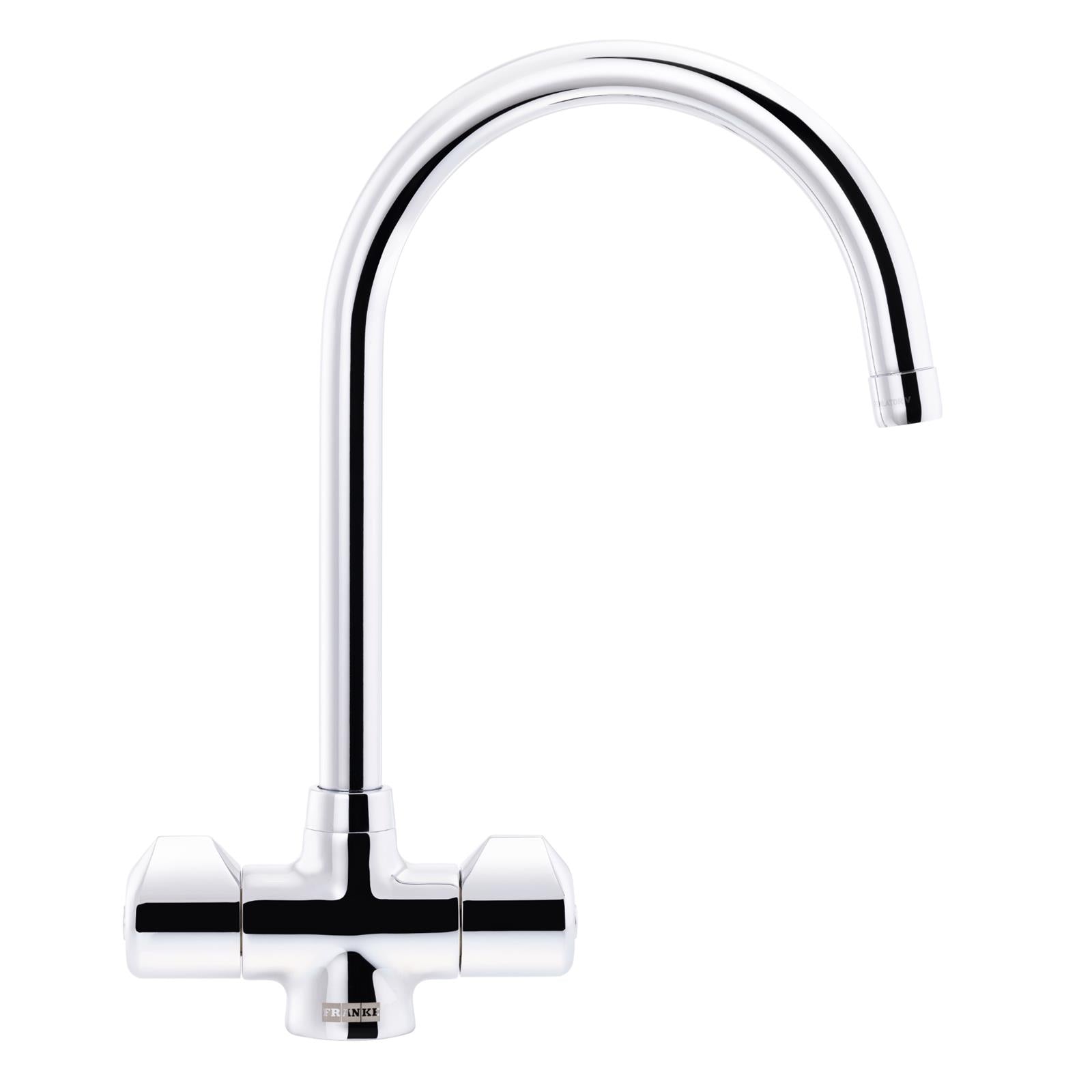 Franke Danube J Spout Traditional Twin Lever Chrome Kitchen Mixer Tap - GRADED