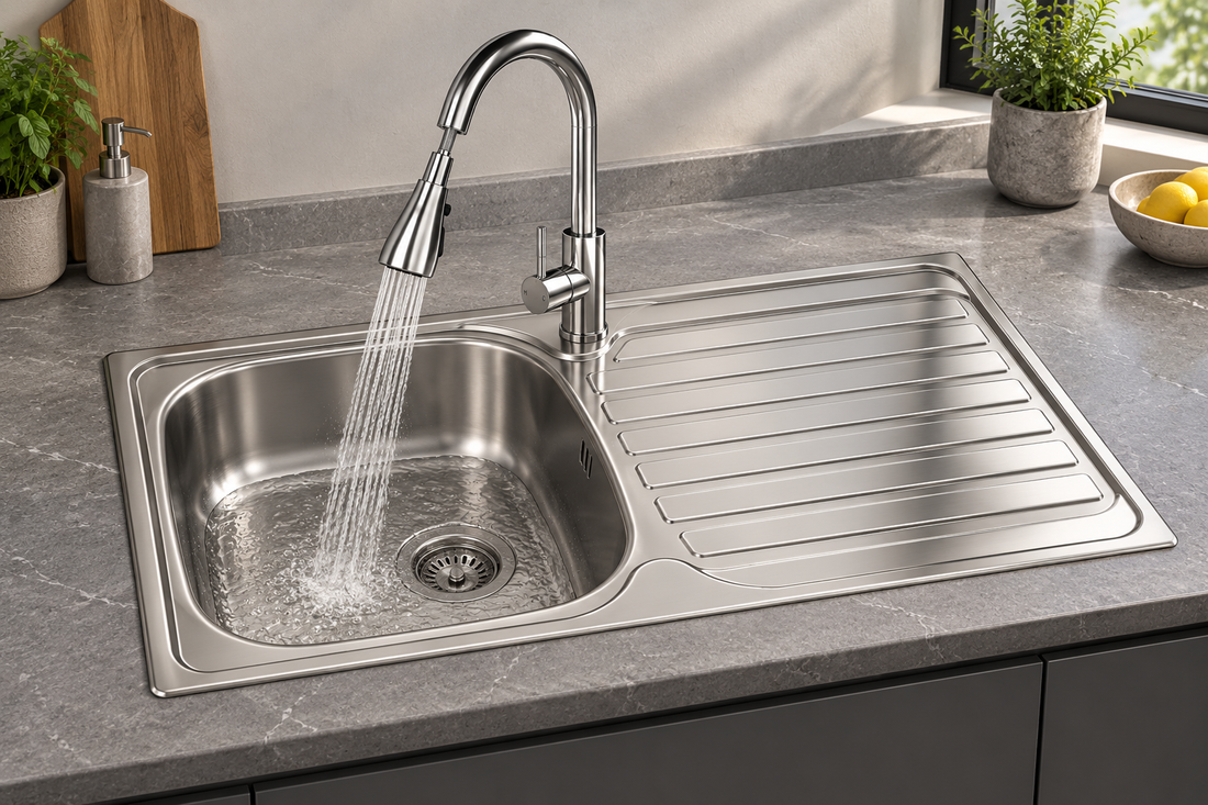 Liquida DER860SS 1 Bowl Reversible Stainless Steel Kitchen Sink 860x500mm