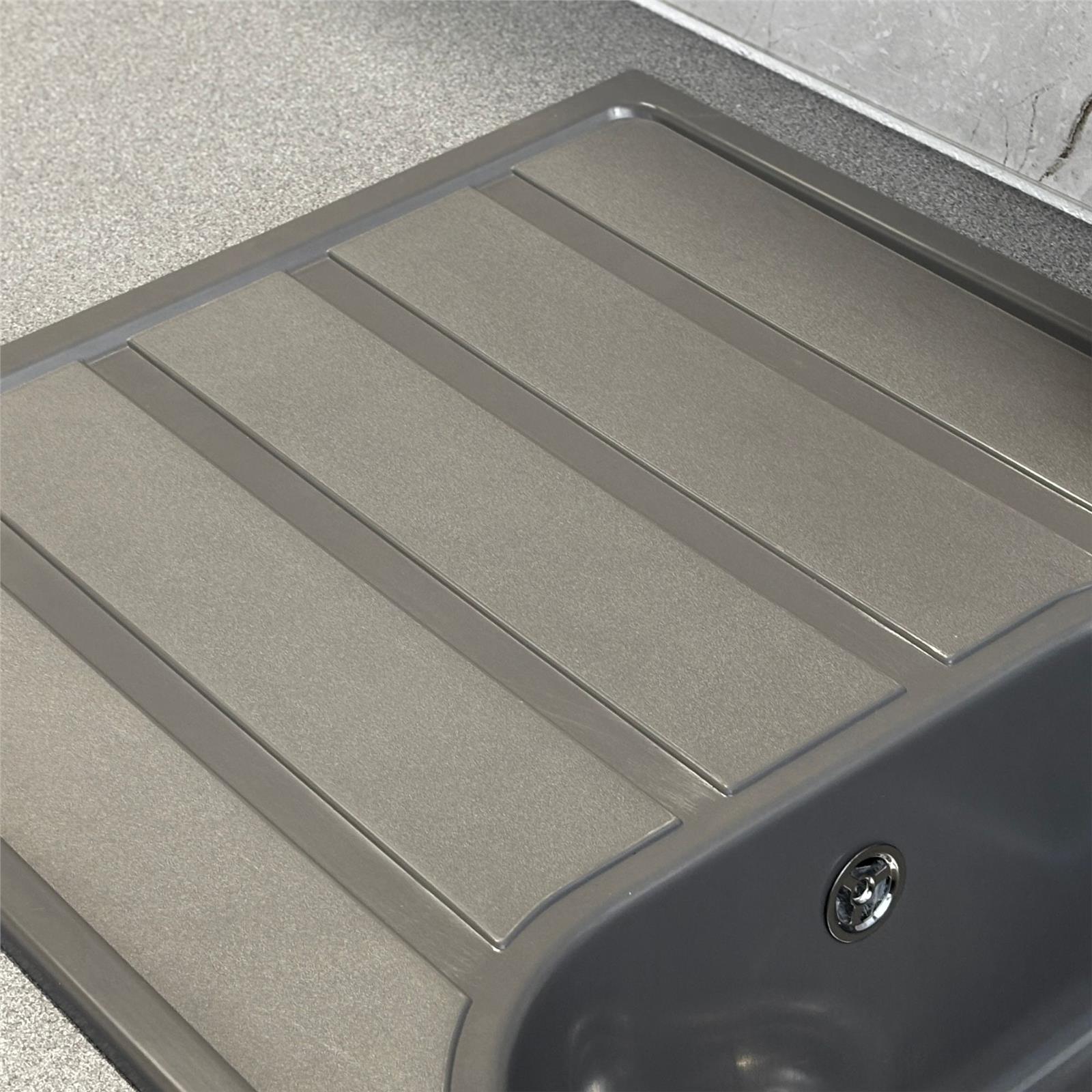 Liquida DK5GR 1.0 Bowl Composite Reversible Inset Grey Kitchen Sink With Waste