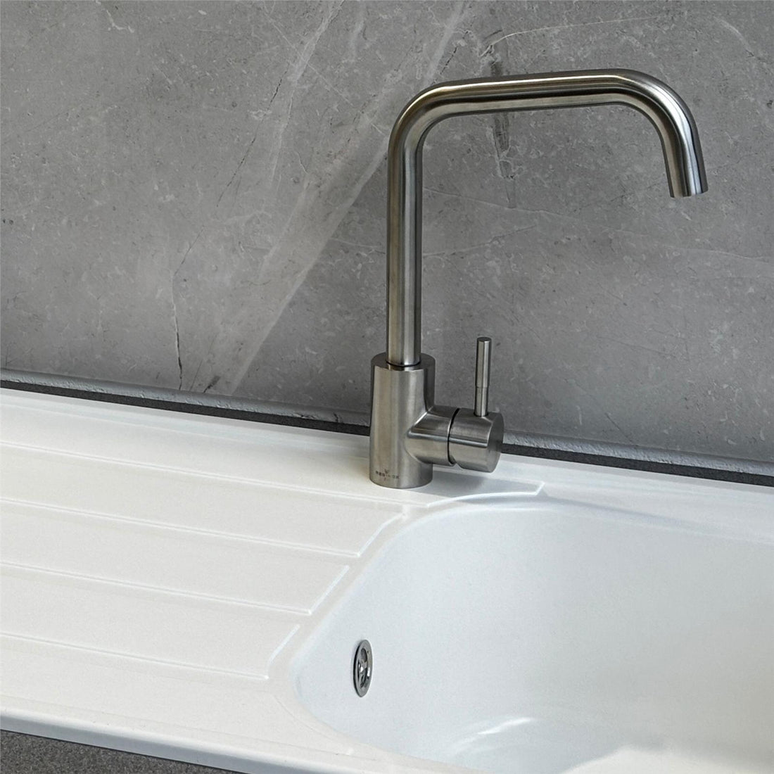 Liquida DK5WH 1.0 Bowl Composite Reversible Inset White Kitchen Sink With Waste