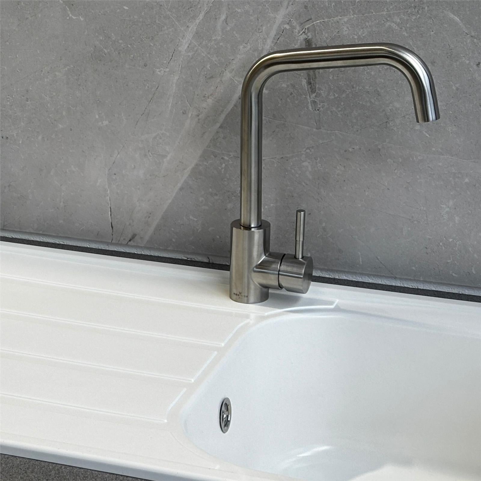 Liquida DK5WH 1.0 Bowl Composite Reversible White Kitchen Sink - GRADED 810 x 500mm