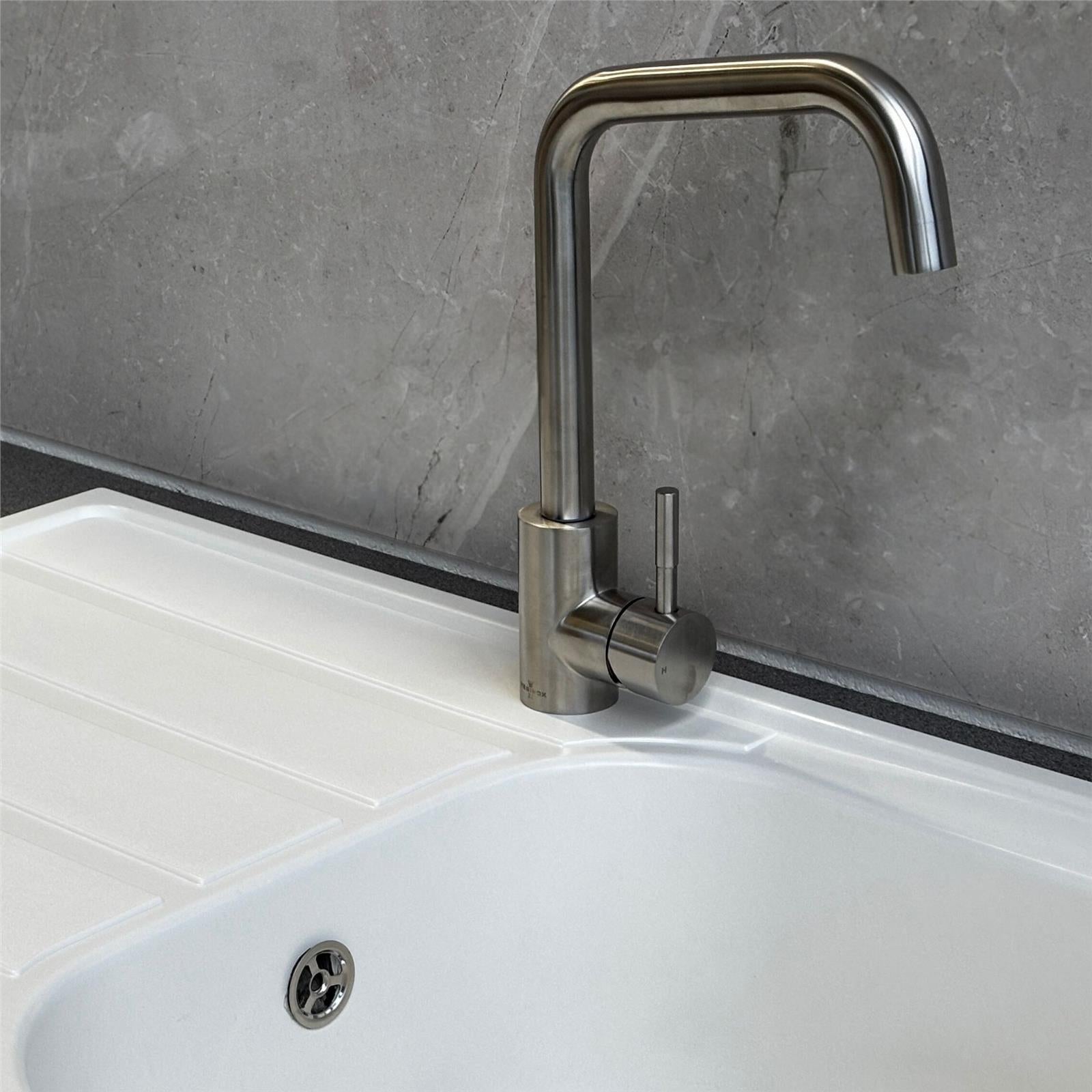 Liquida DK5WH 1.0 Bowl Composite Reversible White Kitchen Sink - GRADED 810 x 500mm